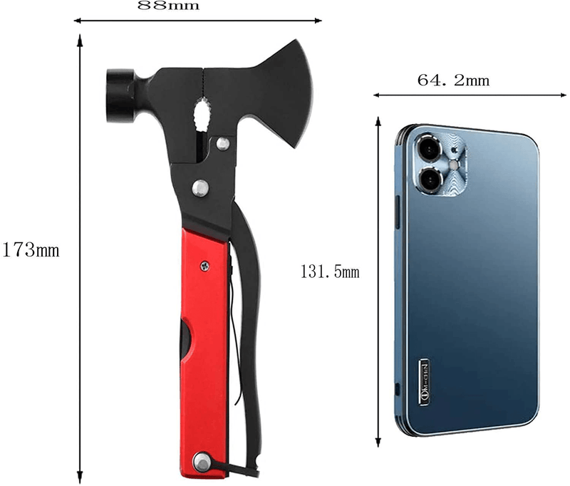 Camping Accessories Multitool - 16 in 1 Survival Knives Gear Hatchet Hammer Multi Tool for Hiking Hunting Fishing, Man Gifts for Birthday and Christmas, Cool Gadgets for Men Dad Husband Boyfriend Sporting Goods > Outdoor Recreation > Camping & Hiking > Camping Tools Gigflpyo   