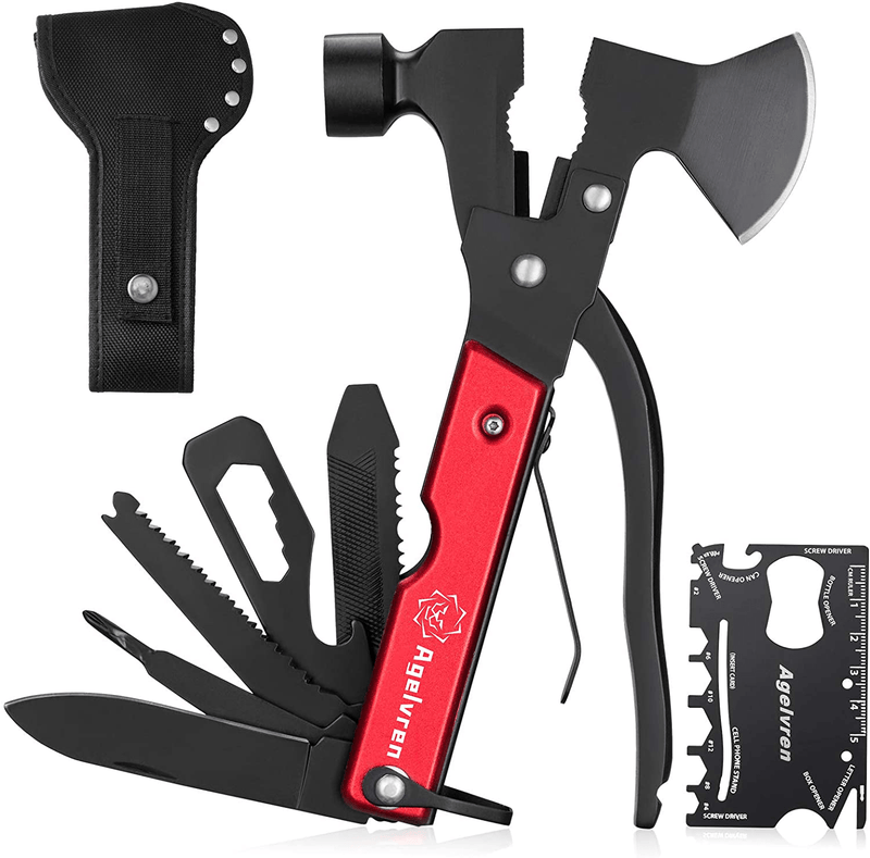 Camping Accessories Multitool, Camping Axe, Unique Anniversary Christmas Birthday Gifts for Men Husband Dad Boyfriend, 16-In-1 Cool Gadgets Survival Gear and Equitment, Stocking Stuffers Sporting Goods > Outdoor Recreation > Camping & Hiking > Camping Tools Agelvren   