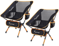 Camping Chairs, Sportneer Folding Backpacking Chair 2 Pack Height Adjustable Portable Ultralight Compact Small Camp Chair for Camping Outdoors Lawn Hiking Beach Travel Sport with Carry Bags (Black) Sporting Goods > Outdoor Recreation > Camping & Hiking > Camp Furniture Sportneer Orange  