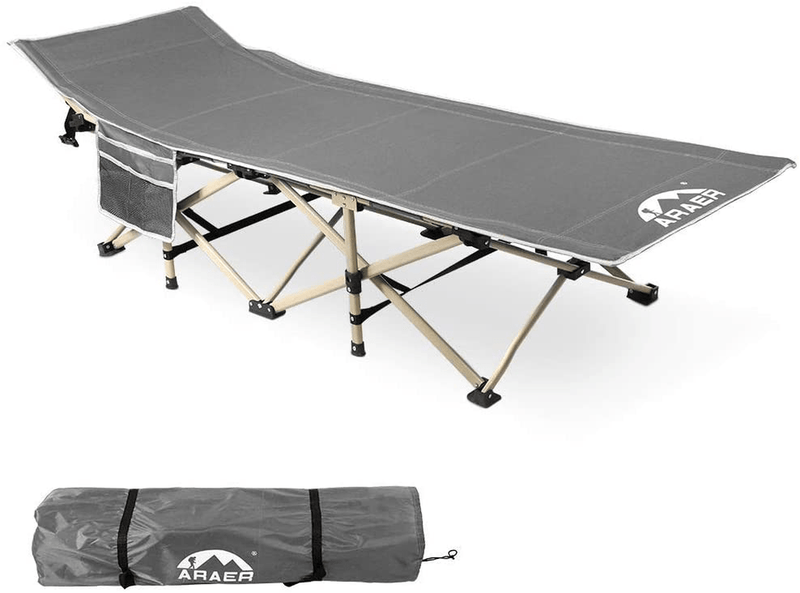 Camping Cot, 450Lbs(Max Load), Portable Folding Outdoor Bed with Carry Bag for Adults Kids, Heavy Duty Cot for Traveling Gear Supplier, Office Nap, Beach Vocation and Home Lounging Sporting Goods > Outdoor Recreation > Camping & Hiking > Camp Furniture ARAER   