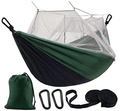 Camping Hammock, Double & Single Hammock with Bug Net/Mosquito, with Travel Portable Tree Straps and Carabiners, Easy Assembly, Lightweight Parachute Nylon Hammocks for Backpacking, Beach, Hiking Sporting Goods > Outdoor Recreation > Camping & Hiking > Mosquito Nets & Insect Screens BOBOLINE Navy/Forest  