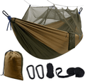 Camping Hammock, Double & Single Hammock with Bug Net/Mosquito, with Travel Portable Tree Straps and Carabiners, Easy Assembly, Lightweight Parachute Nylon Hammocks for Backpacking, Beach, Hiking Sporting Goods > Outdoor Recreation > Camping & Hiking > Mosquito Nets & Insect Screens BOBOLINE Khahi/Green  
