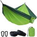 Camping Hammock Double with 2 Tree Straps Made of Portable Lightweight Nylon Parachute for Backpacking,Travel,Beach,Yard and Outdoor Survival (Green) Home & Garden > Lawn & Garden > Outdoor Living > Hammocks oaskys Green  