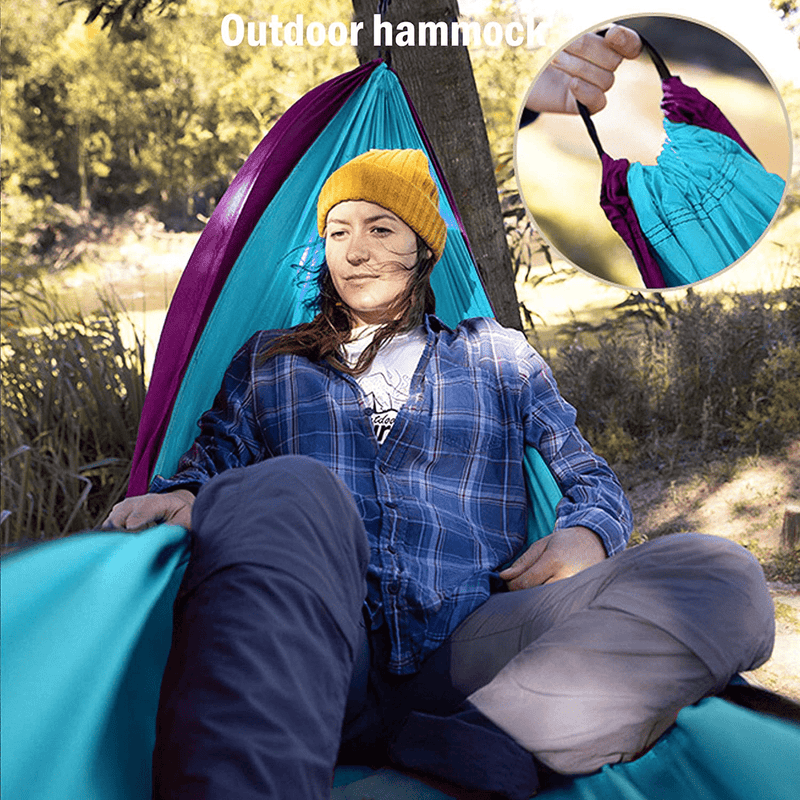 Camping Hammock Gear, Portable Camping Furniture, Outdoor Hiking Gifts,Double/Single（Blue&Purple） Home & Garden > Lawn & Garden > Outdoor Living > Hammocks Bilim   