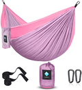 Camping Hammock, Single Portable Parachute Hammocks for Outdoor Hiking Travel Backpacking - 210D Nylon Hammock Swing for Backyard & Garden 55''W108''L (Purple/Pink) Home & Garden > Lawn & Garden > Outdoor Living > Hammocks ERUW Purple/Pink  