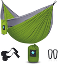 Camping Hammock, Single Portable Parachute Hammocks for Outdoor Hiking Travel Backpacking - 210D Nylon Hammock Swing for Backyard & Garden 55''W108''L (Purple/Pink)
