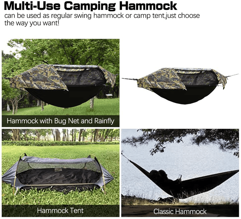 Camping Hammock with Mosquito Net and Rainfly Cover, Lightweight Portable Hammock for Outdoor Backpacking Hiking Travel Home & Garden > Lawn & Garden > Outdoor Living > Hammocks BriSunshine   