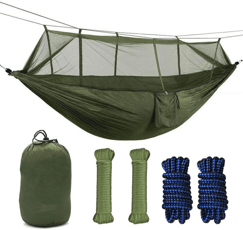 Camping Hammock with Mosquito Net, Single Persons Iqammocking Bed Tent Portable Cot for Relaxation,Traveling,Outside Leisure(CA Warehouse) Home & Garden > Lawn & Garden > Outdoor Living > Hammocks OUTFANDIA Default Title  