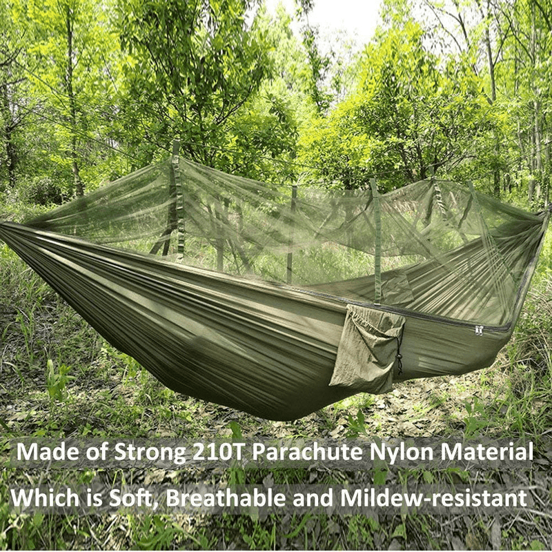 Camping Hammock with Mosquito Net, Single Persons Iqammocking Bed Tent Portable Cot for Relaxation,Traveling,Outside Leisure(CA Warehouse) Home & Garden > Lawn & Garden > Outdoor Living > Hammocks OUTFANDIA   