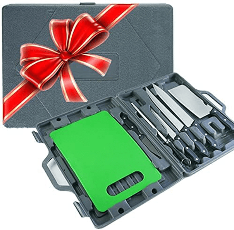 Camping Knife Set - RV Knife Set with Cutting Board - 8 Piece Travel Knife Set with Storage Case - Lightweight for RV Camping - Outdoor Cooking Chef Knife Set