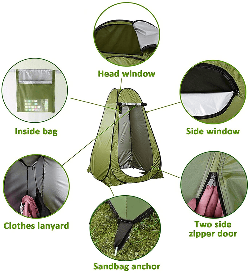 Camping Shower Tent Privacy Tent - Pop up Changing Toilet Portable Sun Shelters Dressing Room Instant Outdoor for Camping Hiking Beach Picnic Fishing with Carrying Bag Privacy Tent & Shower Bag Sporting Goods > Outdoor Recreation > Camping & Hiking > Portable Toilets & ShowersSporting Goods > Outdoor Recreation > Camping & Hiking > Portable Toilets & Showers N\C   