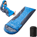 Camping Sleeping Bags, Sleeping Bags for Adults Kids Families with Zippered, Indoor & Outdoor 4 Seasons Lightweight Portable Waterproof Compact Sleeping Bag for Camping Backpacking Hiking Travelling Sporting Goods > Outdoor Recreation > Camping & Hiking > Sleeping Bags Xiashrk Blue Grey/Reach Out Right Zipper 