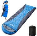 Camping Sleeping Bags, Sleeping Bags for Adults Kids Families with Zippered, Indoor & Outdoor 4 Seasons Lightweight Portable Waterproof Compact Sleeping Bag for Camping Backpacking Hiking Travelling Sporting Goods > Outdoor Recreation > Camping & Hiking > Sleeping Bags Xiashrk Blue Grey Left Zipper 