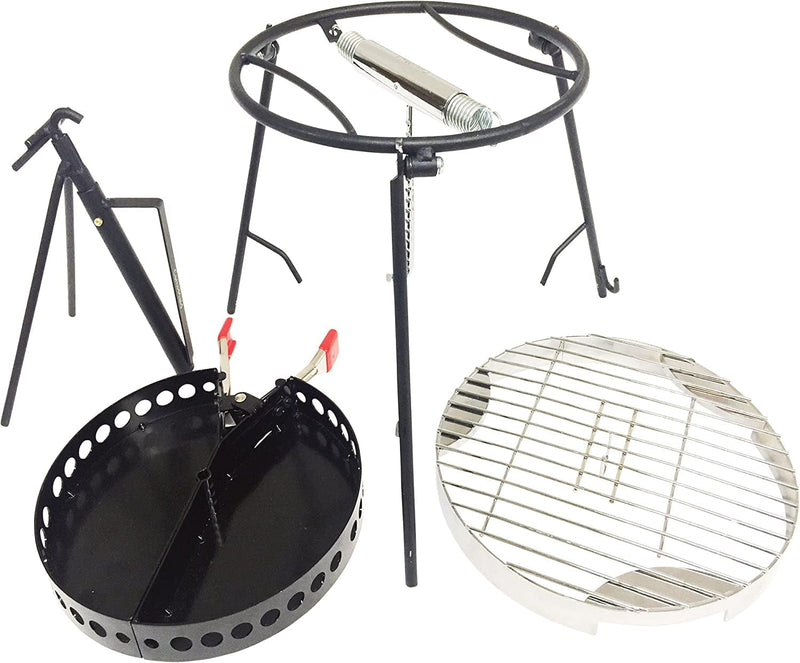 Campmaid Outdoor Cooking Set - Dutch Oven Tools Set - Charcoal Holder & Cast Iron Grill Accessories - Camping Grill Set - Outdoor Cooking Essentials - Camp Kitchen Equipment - (4 Piece Set)