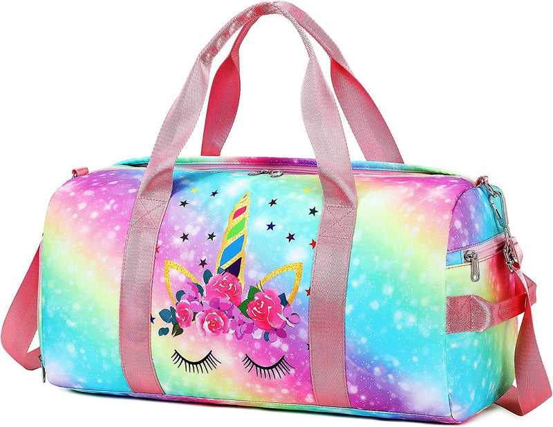 CAMTOP Travel Duffel Bag Women Girls Sport Gym Tote Weekender Overnight Carry-On Bag (2020 Magic ) Home & Garden > Household Supplies > Storage & Organization CAMTOP Galaxy Rainbow  