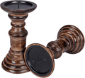 Candle Stands Wooden for Pillar Candles,Rounded Turned Colums, Sustainable Woods, Country Style, Idle for Reiki, Aromatherapy, Votive Candle Gardens Home décor - 10,8,6 Inch Set of 3 - Dark Grey Home & Garden > Decor > Home Fragrance Accessories > Candle Holders The Wooden Town Burnt 7.5 Inch 