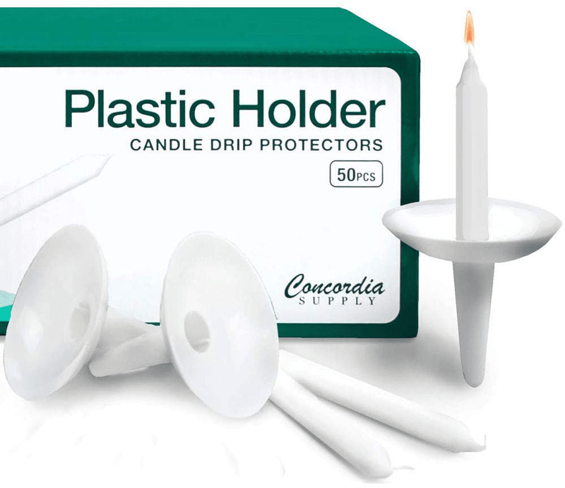 Candlelight Service, Church Vigil Plastic Reusable Candle Holders (Pack of 50) - Convenient for Candlelight Service, Church Vigil, Memorial Candles, Congregational Candles, Christmas Eve Candles Home & Garden > Decor > Home Fragrance Accessories > Candle Holders Concordia Supply Pack of 50  