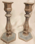 Candlestick Holders Set of 2 - Paneled - Mosser Glass USA (Cobalt Blue) Home & Garden > Decor > Home Fragrance Accessories > Candle Holders Rosso Glass Gray Marble Swirl  
