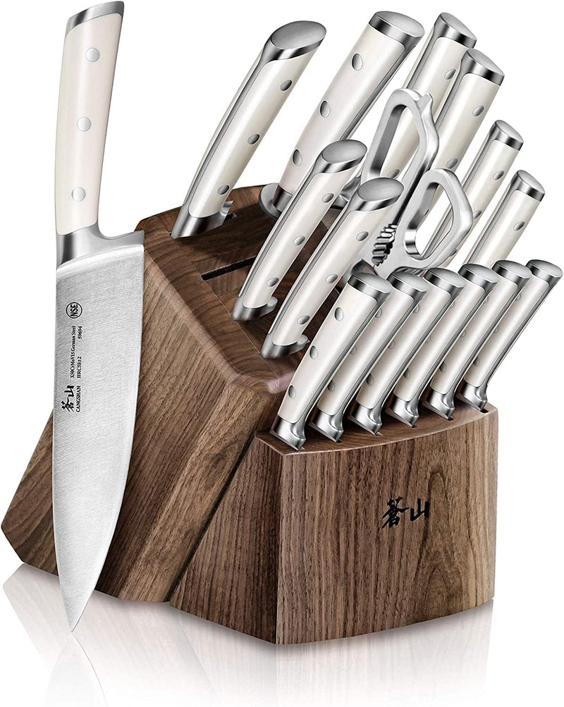 Cangshan S1 Series 59663 6-Piece German Steel Forged Knife Set, Walnut Home & Garden > Kitchen & Dining > Kitchen Tools & Utensils > Kitchen Knives Cangshan White 17-Piece Block Set 