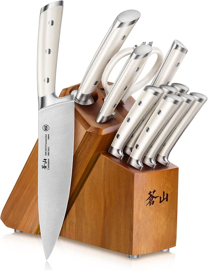Cangshan S1 Series 59663 6-Piece German Steel Forged Knife Set, Walnut Home & Garden > Kitchen & Dining > Kitchen Tools & Utensils > Kitchen Knives Cangshan White 12-Piece Block Set 