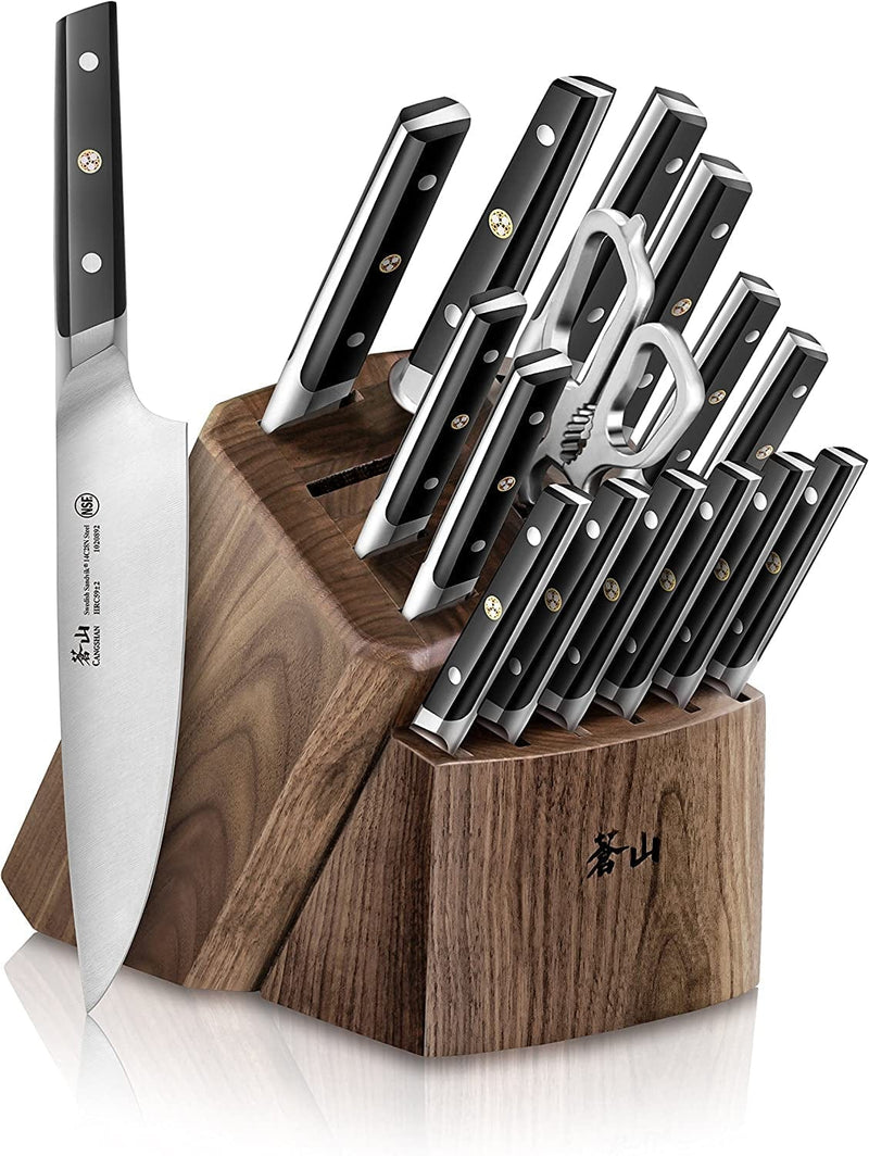 Cangshan TC Series 1021455 Swedish 14C28N Steel Forged 17-Piece Knife Block Set, Walnut Home & Garden > Kitchen & Dining > Kitchen Tools & Utensils > Kitchen Knives Cangshan Cutlery Company   