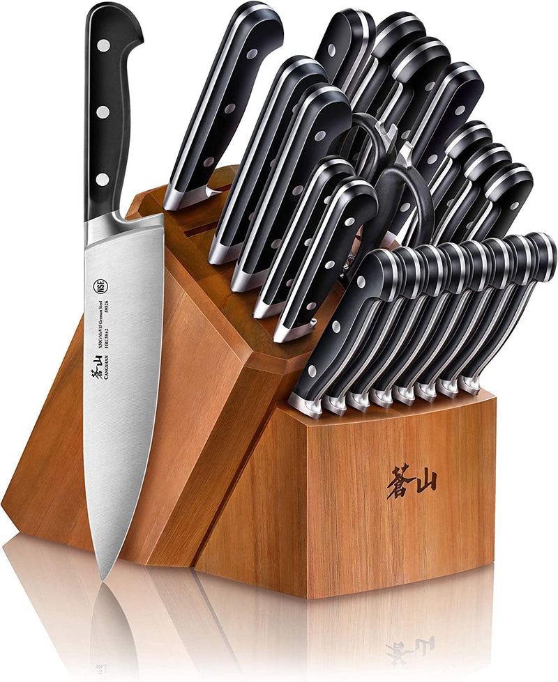 Cangshan V2 Series 1024128 German Steel Forged 23-Piece Knife Block Set, Acacia Home & Garden > Kitchen & Dining > Kitchen Tools & Utensils > Kitchen Knives Cangshan Cutlery Company 23-Piece German Steel Knife Block Set  
