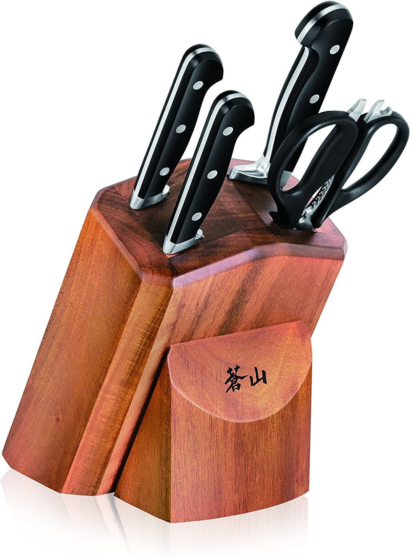 Cangshan V2 Series 1024128 German Steel Forged 23-Piece Knife Block Set, Acacia Home & Garden > Kitchen & Dining > Kitchen Tools & Utensils > Kitchen Knives Cangshan Cutlery Company 5-Piece German Steel Knife Block Set  