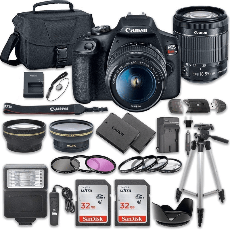 Canon EOS Rebel T7 DSLR Camera Bundle with Canon EF-S 18-55mm f/3.5-5.6 is II Lens + 2pc SanDisk 32GB Memory Cards + Accessory Kit Cameras & Optics > Camera & Optic Accessories > Camera Parts & Accessories Canon Default Title  