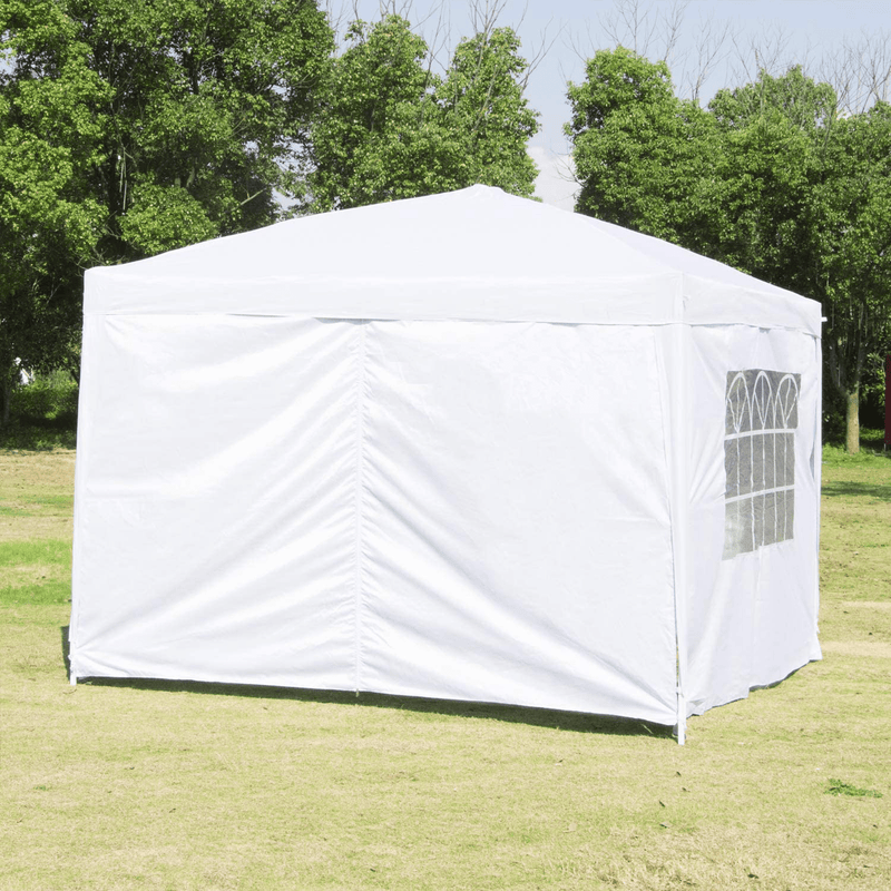 Canopy Tent Pop Up Portable Shade Instant Heavy Duty Outdoor Gazebo 10 x 10 White with 4 Removable sidewalls and 4 Sandbags for Outdoor Party Wedding Commercial Activity Pavilion BBQ Beach Home & Garden > Lawn & Garden > Outdoor Living > Outdoor Structures > Canopies & Gazebos EdMaxwell-charaHOME   