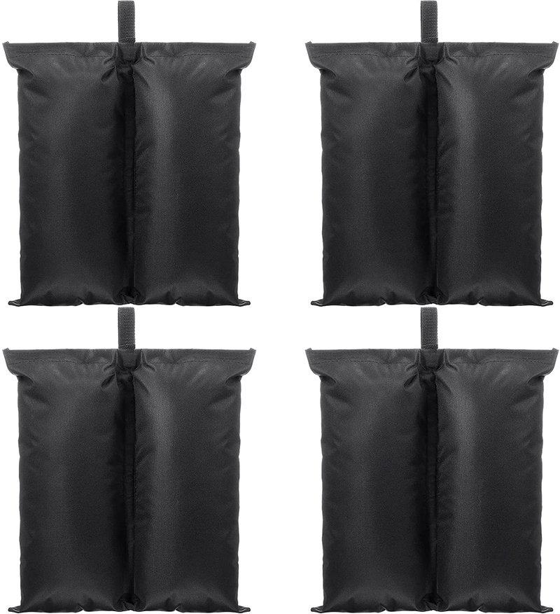 Canopy Weight Bags Set of 4, Tent Sand Bag for Pop up Tent Gazebo Canopy Instant Outdoor Sun Shelter, Tent Weights for Legs Without Sand, Black