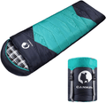 CANWAY Sleeping Bag with Compression Sack, Lightweight and Waterproof for Warm & Cold Weather, Comfort for 4 Seasons Camping/Traveling/Hiking/Backpacking, Adults & Kids Sporting Goods > Outdoor Recreation > Camping & Hiking > Sleeping Bags CANWAY Cyan-Flannel  