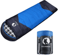 CANWAY Sleeping Bag with Compression Sack, Lightweight and Waterproof for Warm & Cold Weather, Comfort for 4 Seasons Camping/Traveling/Hiking/Backpacking, Adults & Kids Sporting Goods > Outdoor Recreation > Camping & Hiking > Sleeping Bags CANWAY Blue-Flannel  