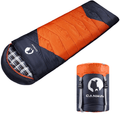 CANWAY Sleeping Bag with Compression Sack, Lightweight and Waterproof for Warm & Cold Weather, Comfort for 4 Seasons Camping/Traveling/Hiking/Backpacking, Adults & Kids Sporting Goods > Outdoor Recreation > Camping & Hiking > Sleeping Bags CANWAY Orange-Flannel  