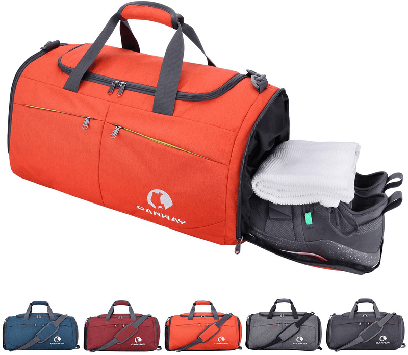 Canway Sports Gym Bag, Travel Duffel bag with Wet Pocket & Shoes Compartment for men women, 45L, Lightweight Home & Garden > Household Supplies > Storage & Organization CANWAY orange  