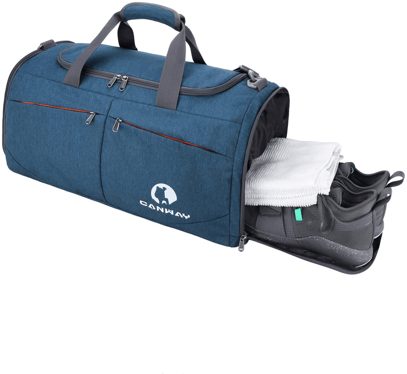 Canway Sports Gym Bag, Travel Duffel bag with Wet Pocket & Shoes Compartment for men women, 45L, Lightweight Home & Garden > Household Supplies > Storage & Organization CANWAY blue  