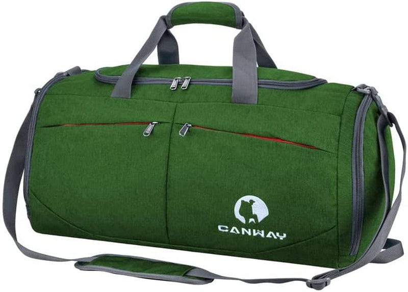 Canway Sports Gym Bag, Travel Duffel Bag with Wet Pocket & Shoes Compartment for Men Women, 45L, Lightweight (Green) Sporting Goods > Outdoor Recreation > Winter Sports & Activities CANWAY emerald green  
