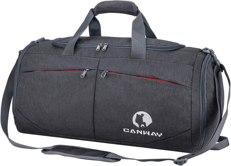 Canway Sports Gym Bag, Travel Duffel Bag with Wet Pocket & Shoes Compartment for Men Women, 45L, Lightweight (Green) Sporting Goods > Outdoor Recreation > Winter Sports & Activities CANWAY black  
