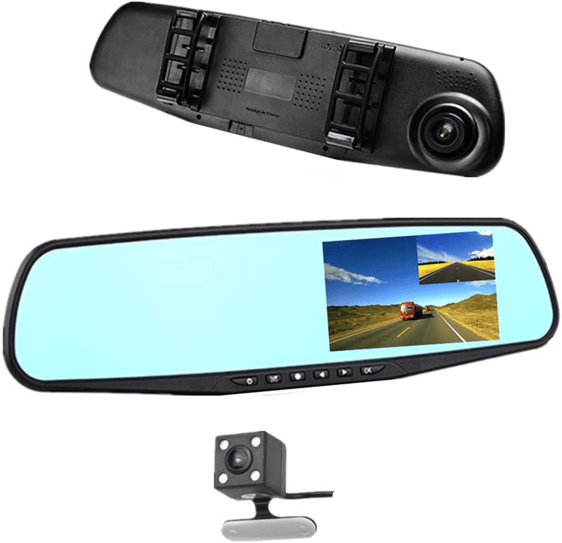 Car DVR Rear view Mirror Video Recroder 4.3" inch Car Camera Dual lens Cam night Vehicles & Parts > Vehicle Parts & Accessories > Motor Vehicle Electronics > Motor Vehicle A/V Players & In-Dash Systems jinyue Default Title  