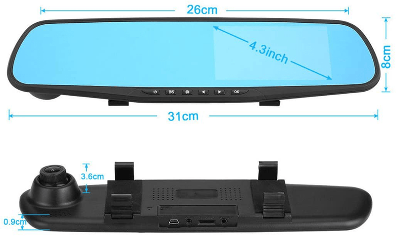 Car DVR Rear view Mirror Video Recroder 4.3" inch Car Camera Dual lens Cam night Vehicles & Parts > Vehicle Parts & Accessories > Motor Vehicle Electronics > Motor Vehicle A/V Players & In-Dash Systems jinyue   