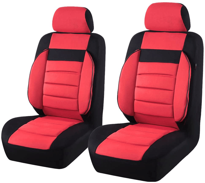 CAR PASS 6PCS Elegance Universal Two Front Car Seat Covers Set ,Foam Back Support,Airbag Compatible Vehicles & Parts > Vehicle Parts & Accessories > Motor Vehicle Parts > Motor Vehicle Seating CAR PASS Black / Red  