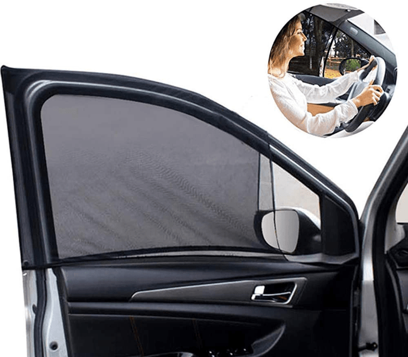 Car Window Sun Shade Cover -2 Pack Breathable Mesh Car Rear Side Window Shade Sunshade UV Protection for Baby Kids Pet Size XL, Mosquito Net Curtain Fit for Most(95%) of Cars, Cover Full Window Sporting Goods > Outdoor Recreation > Camping & Hiking > Mosquito Nets & Insect Screens Beicarin Extra Large-Front Window  