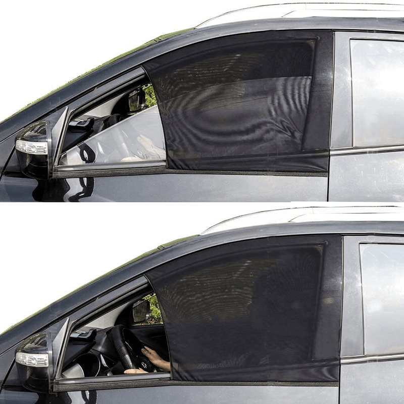 Car Window Sun Shade Cover -2 Pack Breathable Mesh Car Rear Side Window Shade Sunshade UV Protection for Baby Kids Pet Size XL, Mosquito Net Curtain Fit for Most(95%) of Cars, Cover Full Window Sporting Goods > Outdoor Recreation > Camping & Hiking > Mosquito Nets & Insect Screens Beicarin Medium-Front Window  