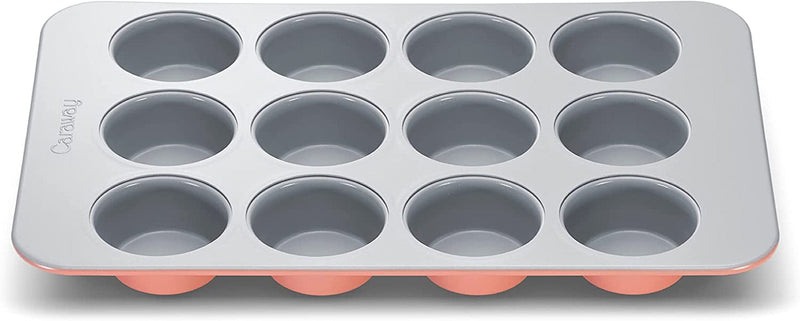 Caraway Non-Stick Ceramic 12-Cup Muffin Pan - Naturally Slick Ceramic Coating - Non-Toxic, PTFE & PFOA Free - Perfect for Cupcakes, Muffins, and More - Cream Home & Garden > Kitchen & Dining > Cookware & Bakeware Caraway Perracotta  