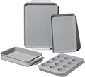Caraway Nonstick Ceramic Bakeware Set (5 Pieces) - Baking Sheets, Assorted Baking Pans, Cooling Rack, & Storage - Aluminized Steel Body - Non Toxic, PTFE & PFOA Free - Gray Home & Garden > Kitchen & Dining > Cookware & Bakeware Caraway Gray 5 Pieces 