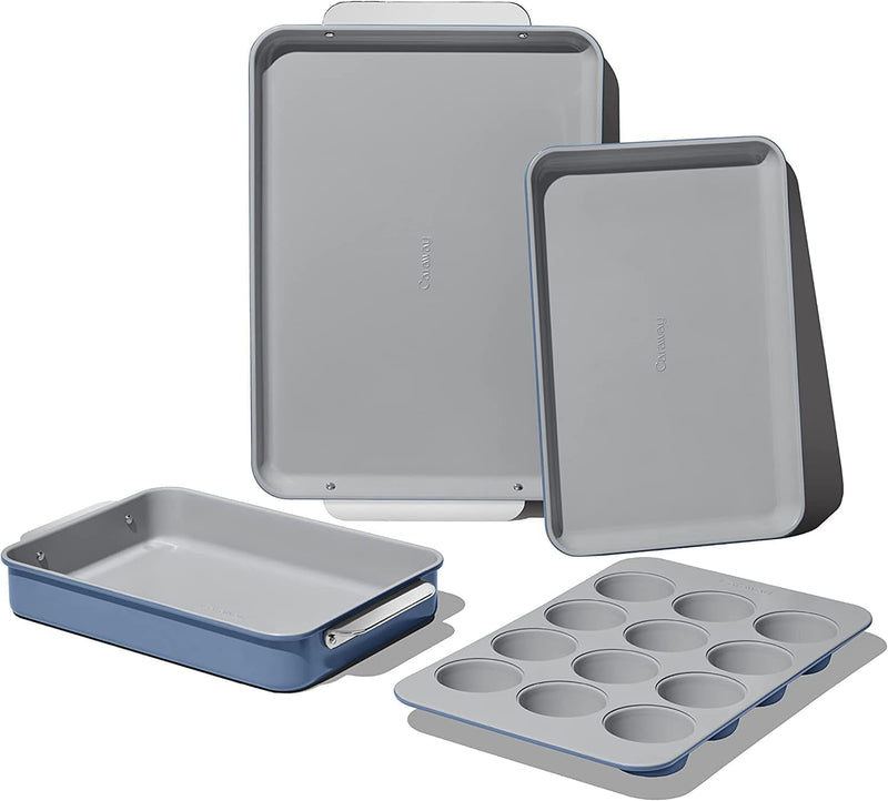 Caraway Nonstick Ceramic Bakeware Set (5 Pieces) - Baking Sheets, Assorted Baking Pans, Cooling Rack, & Storage - Aluminized Steel Body - Non Toxic, PTFE & PFOA Free - Gray Home & Garden > Kitchen & Dining > Cookware & Bakeware Caraway Slate 5 Pieces 