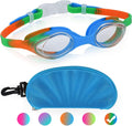 Careula Kids Swim Goggles, Swimming Goggles for Boys Girls Kid Toddlers Age 2-10 Sporting Goods > Outdoor Recreation > Boating & Water Sports > Swimming > Swim Goggles & Masks Careula Blue Orange  