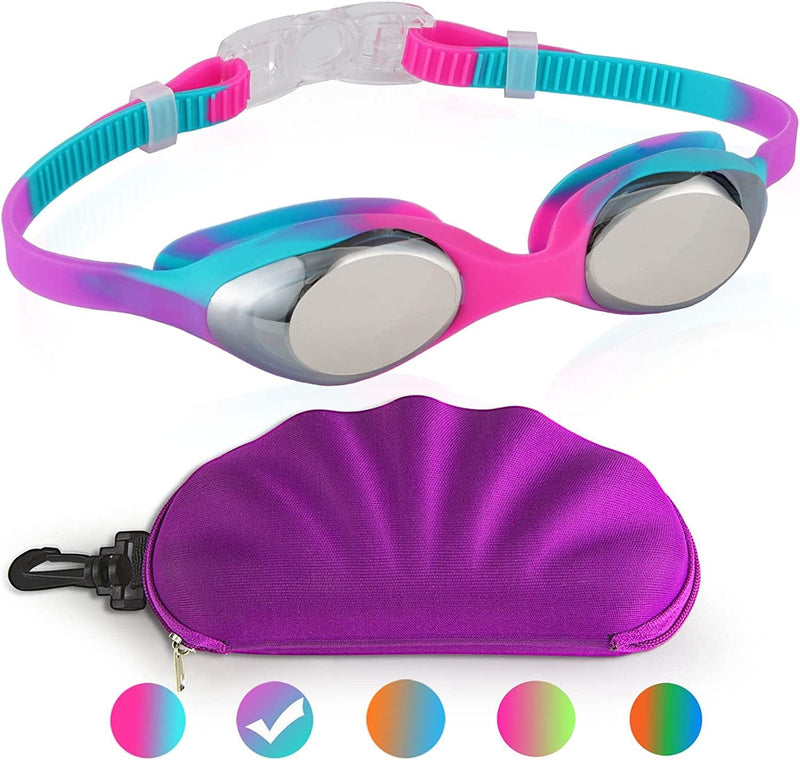 Careula Kids Swim Goggles, Swimming Goggles for Boys Girls Kid Toddlers Age 2-10 Sporting Goods > Outdoor Recreation > Boating & Water Sports > Swimming > Swim Goggles & Masks Careula Purple Aqua  