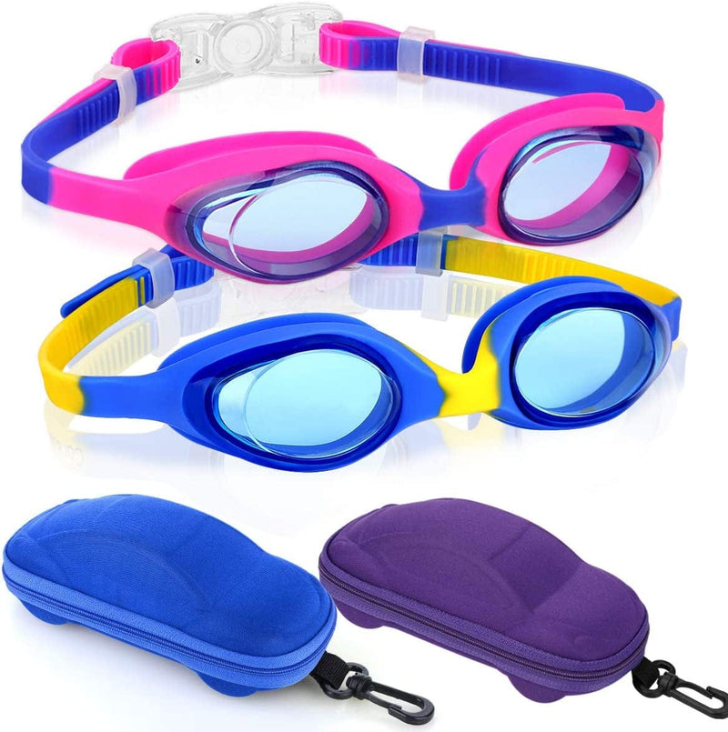 Careula Kids Swim Goggles, Swimming Goggles for Boys Girls Kid Toddlers Age 2-10 Sporting Goods > Outdoor Recreation > Boating & Water Sports > Swimming > Swim Goggles & Masks Careula Blue/Purple&blue/Yellow  