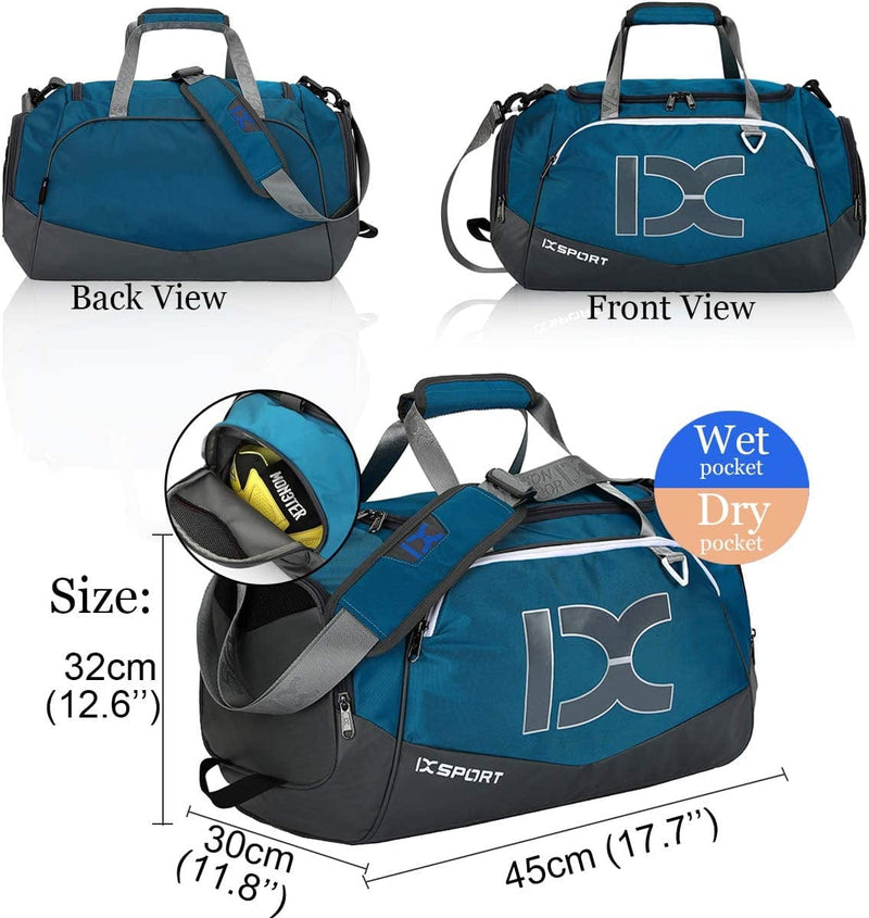 Carinacoco Sports Bag with Shoe Compartment Gym Bag Waterproof with Wet Compartment Large Training Fitness Bag Dry Wet Separation Swimming Bag Home & Garden > Household Supplies > Storage & Organization carinacoco   