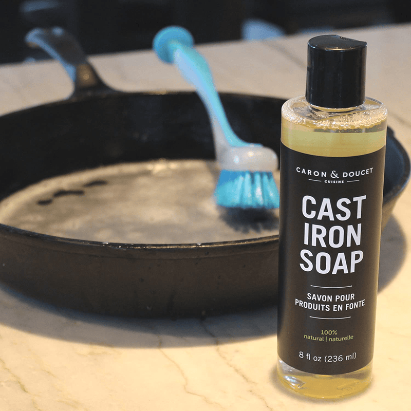 Caron & Doucet - Cast Iron Cleaning & Conditioning Set: Seasoning Oil & Cleaning Soap | 100% Plant-Based & Best for Cleaning Care, Washing, Restoring & Seasoning Cast Iron Skillets, Pans & Grills! Sporting Goods > Outdoor Recreation > Camping & Hiking > Camping Tools CARON & DOUCET   